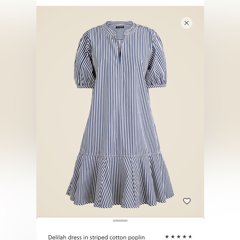 NWT J.Crew Navy & White Vertical Stripe Shirt Dress